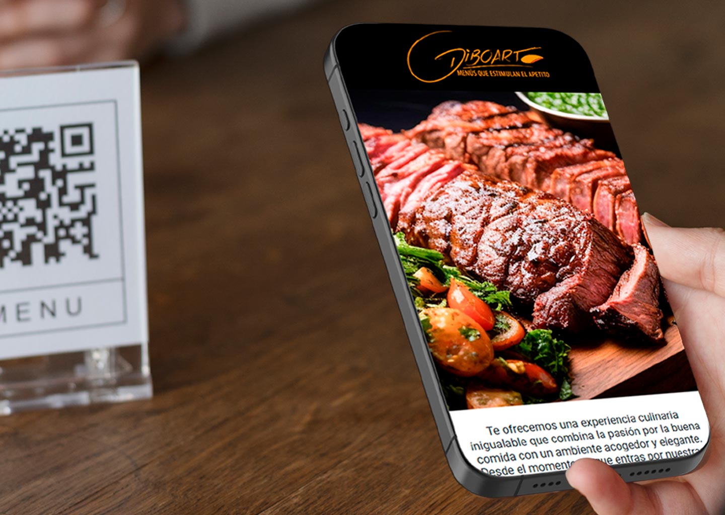 Carta digital para restaurante en Pereira con código QR diseñada por Diboart, Diseño de menú digital para restaurante en Dosquebradas optimizado para celulares, Menú digital profesional para restaurantes en el Eje Cafetero, Carta digital con QR para restaurante en Pereira, Diseño moderno de menú digital para restaurante en Pereira