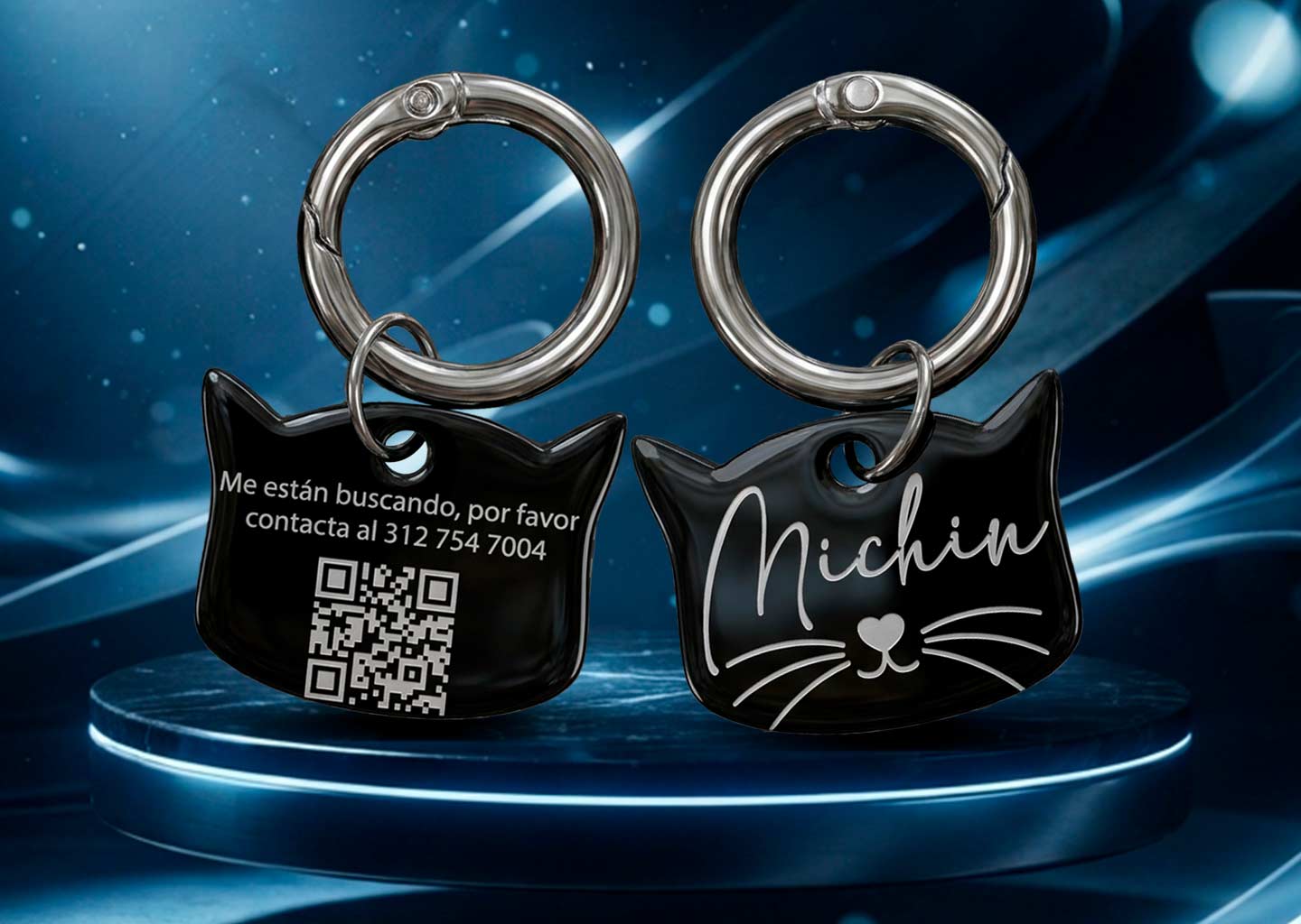 placa identificación para gatos con QR en Pereira